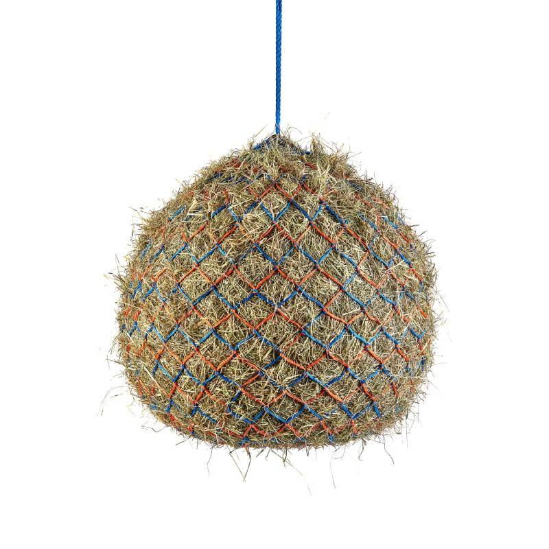 The Shires Deluxe Haynet is a strong haynet hung by red string, perfect for holding hay.