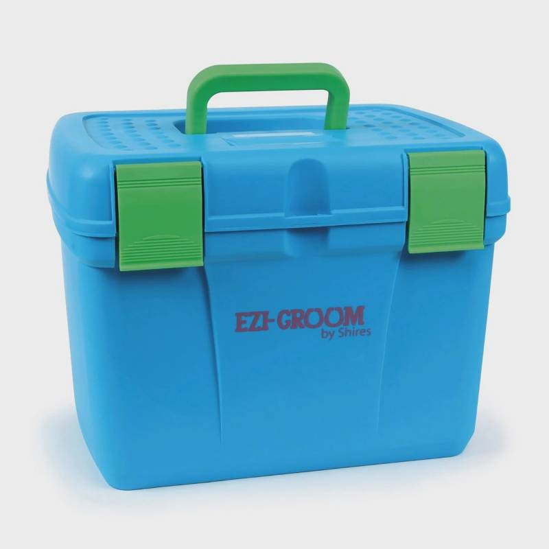 Ezi-Groom Deluxe Grooming Box Baby Blue—perfect for your horse riding kit.