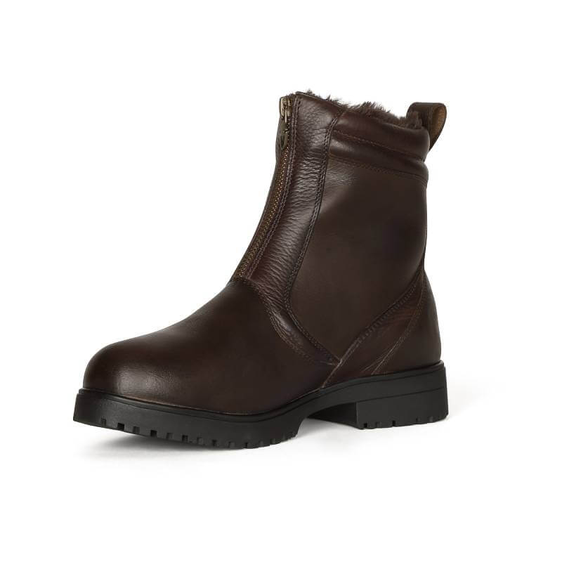 Moretta Atri Zip Country Boots: brown waterproof leather, side zipper, black sole.