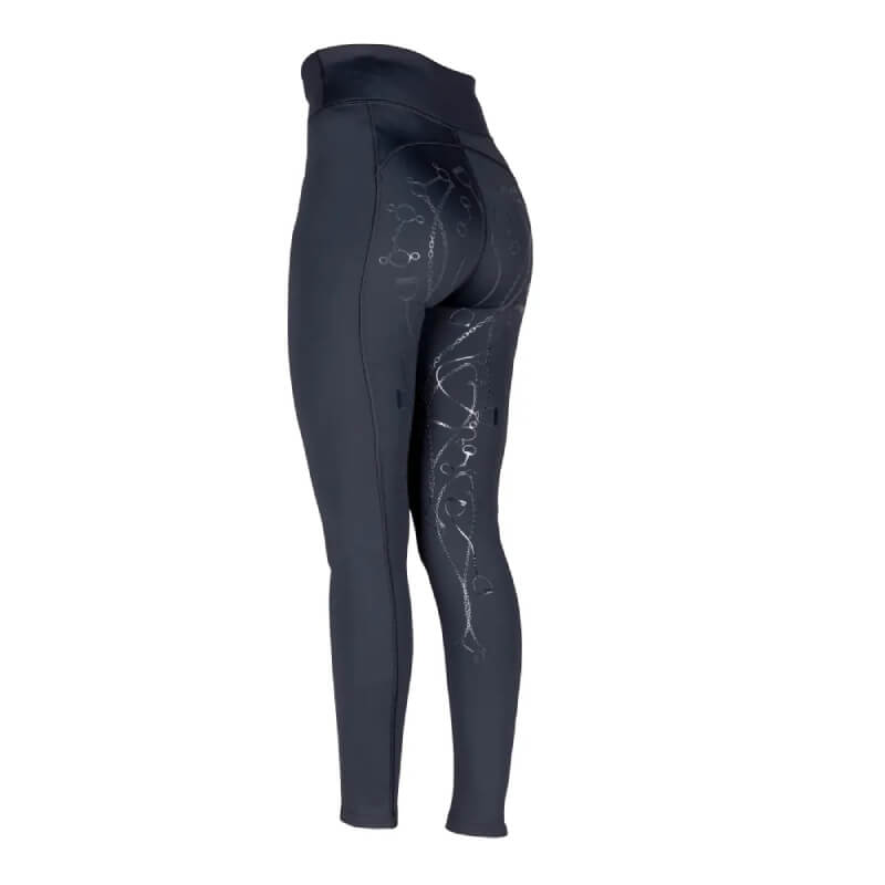 Aubrion Team Winter Riding Tights Black feature a high waist and silicone full seat grips.