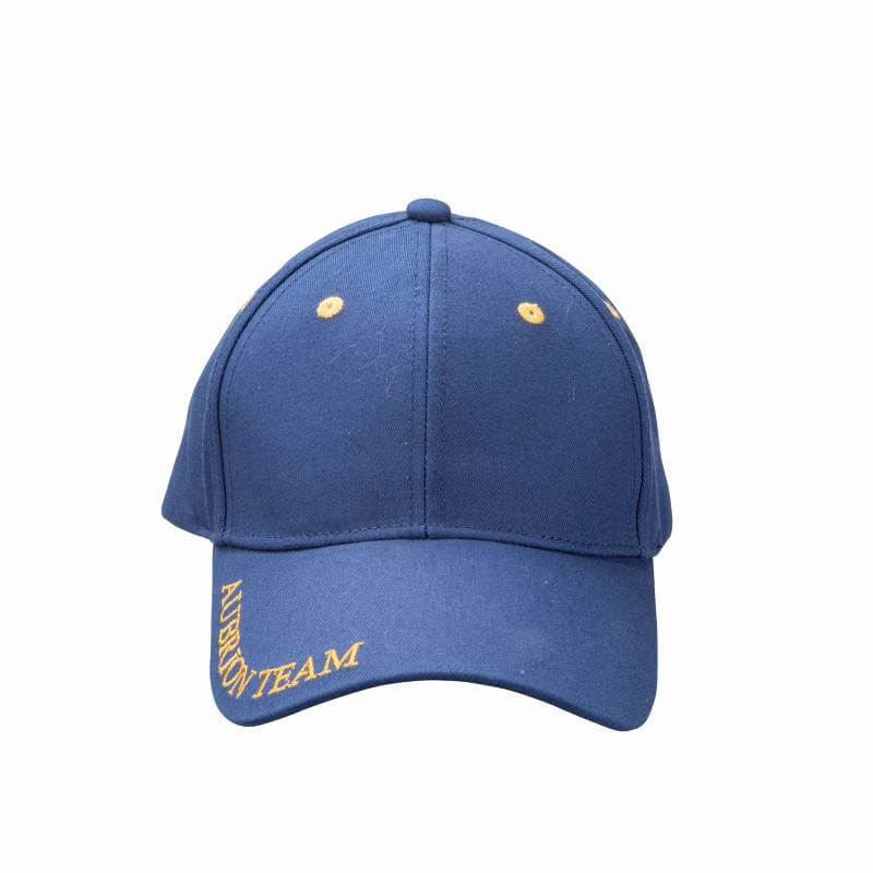 Aubrion Team Cap Midnight in cotton canvas with yellow embroidery and adjustable rear strap.