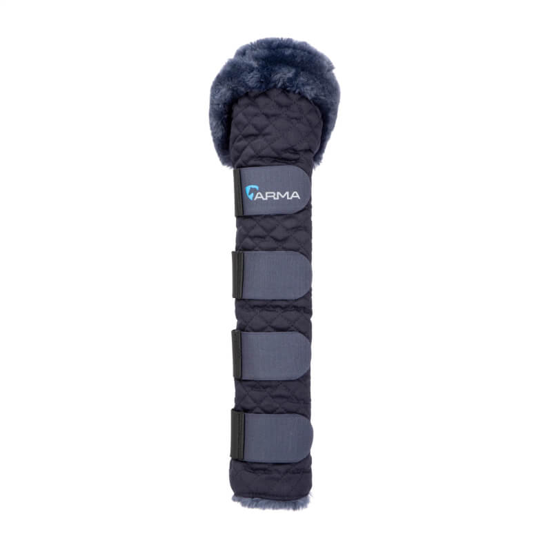 Shires Arma Supafleece Tail Guard with velcro straps, ideal for travel protection.