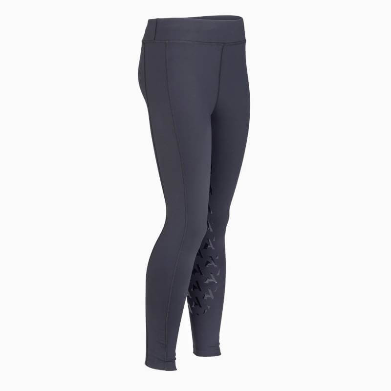 Aubrion React Non-Stop Riding Tights YR Shadow: dark gray youth breeches with silicone grips.