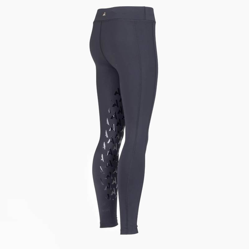 Aubrion React Non-Stop YR Shadow tights: dark grey with cut-out pattern and silicone grips.