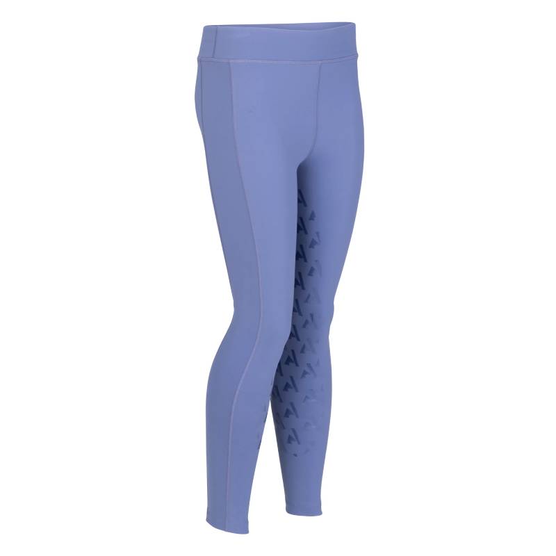 Aubrion React Non-Stop Riding Tights YR Sky feature textured patterns and silicone leg grips.
