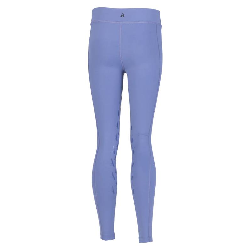Back view of Aubrion React Non-Stop Riding Tights YR Sky, high-waisted with subtle stitching.