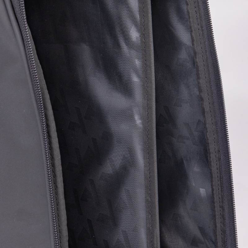 Close-up of Aubrion React Long Boot Bag Black with a textured, padded protective lining.