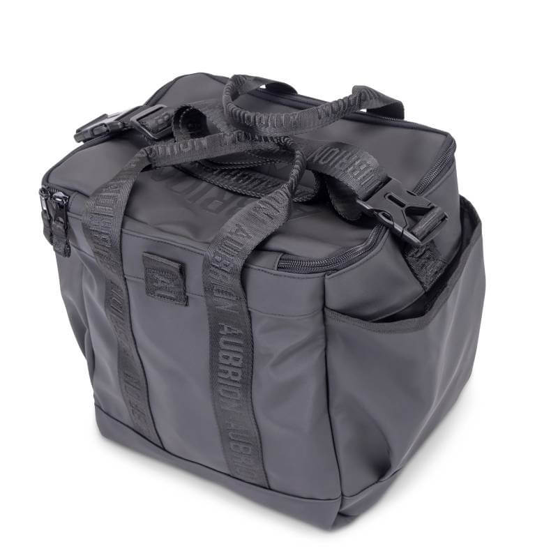 Aubrion React Large Grooming Kit Bag Black with handles, side pockets, and buckle closures.
