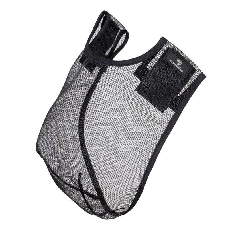 The Shires FlyGuard Pro Bridle Nose Net Black protects a horse’s nose and mouth from insects.