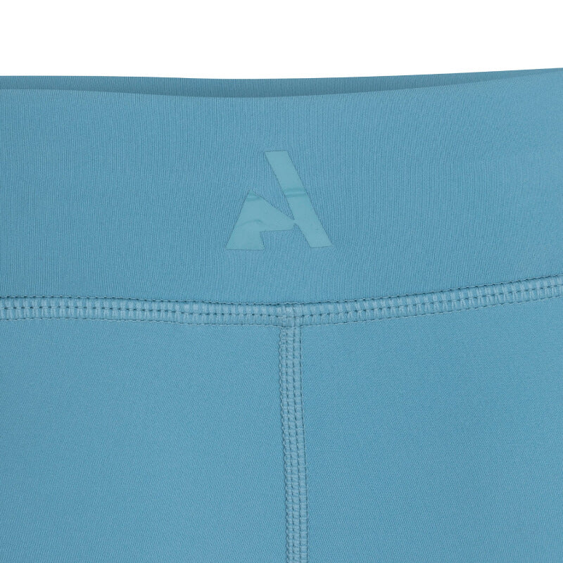 Aubrion React Non-Stop Riding Tights Young Rider Haze with visible stitching and logo waistband.