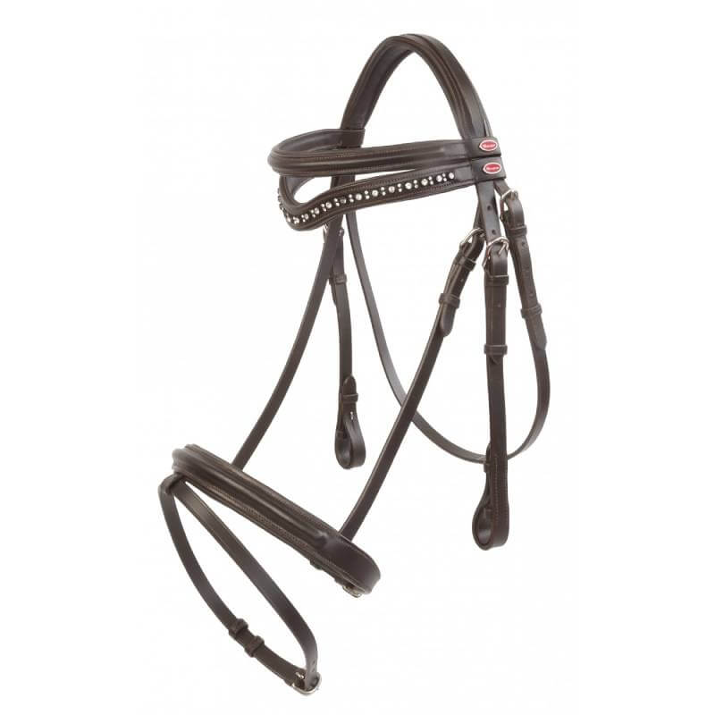 Whitaker John Whitaker Lynton Flash Bridle with crystal bejewelled browband, genuine leather.