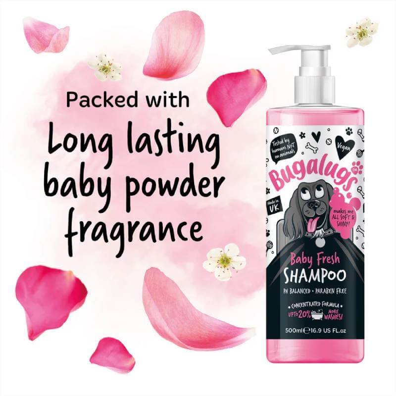 Bugalugs Baby Fresh Dog Shampoo 250ml for puppies with long-lasting fragrance.