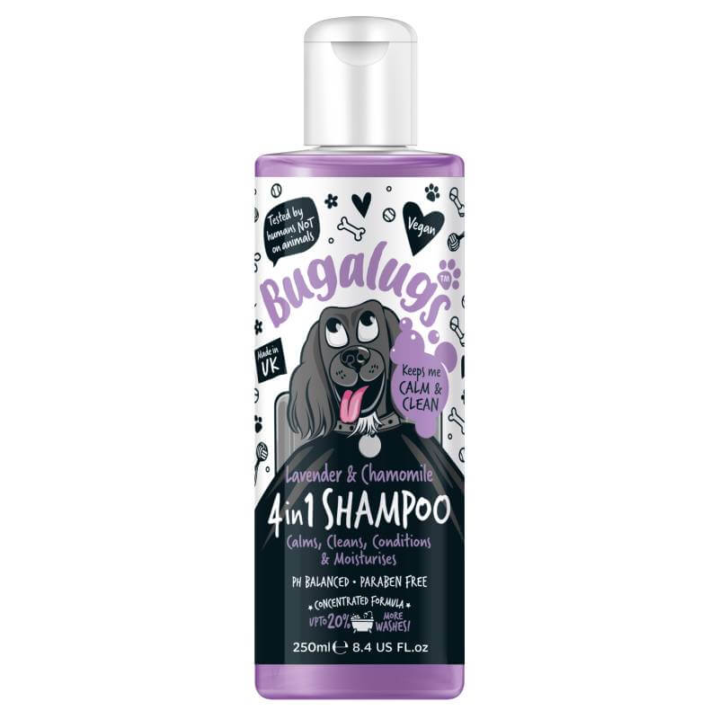 Bugalugs Lavender & Chamomile Dog Shampoo 250ml for sensitive skin.