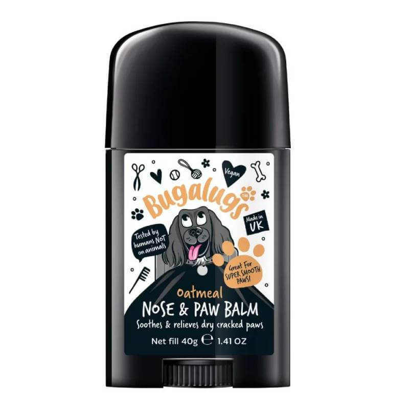 Bugalugs Paw & Nose Balm Stick Oatmeal for Dogs 40g—vegan, made in the UK.