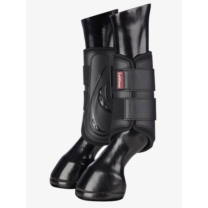 LeMieux ProShell Brushing Boot offers superior leg protection for black horses.
