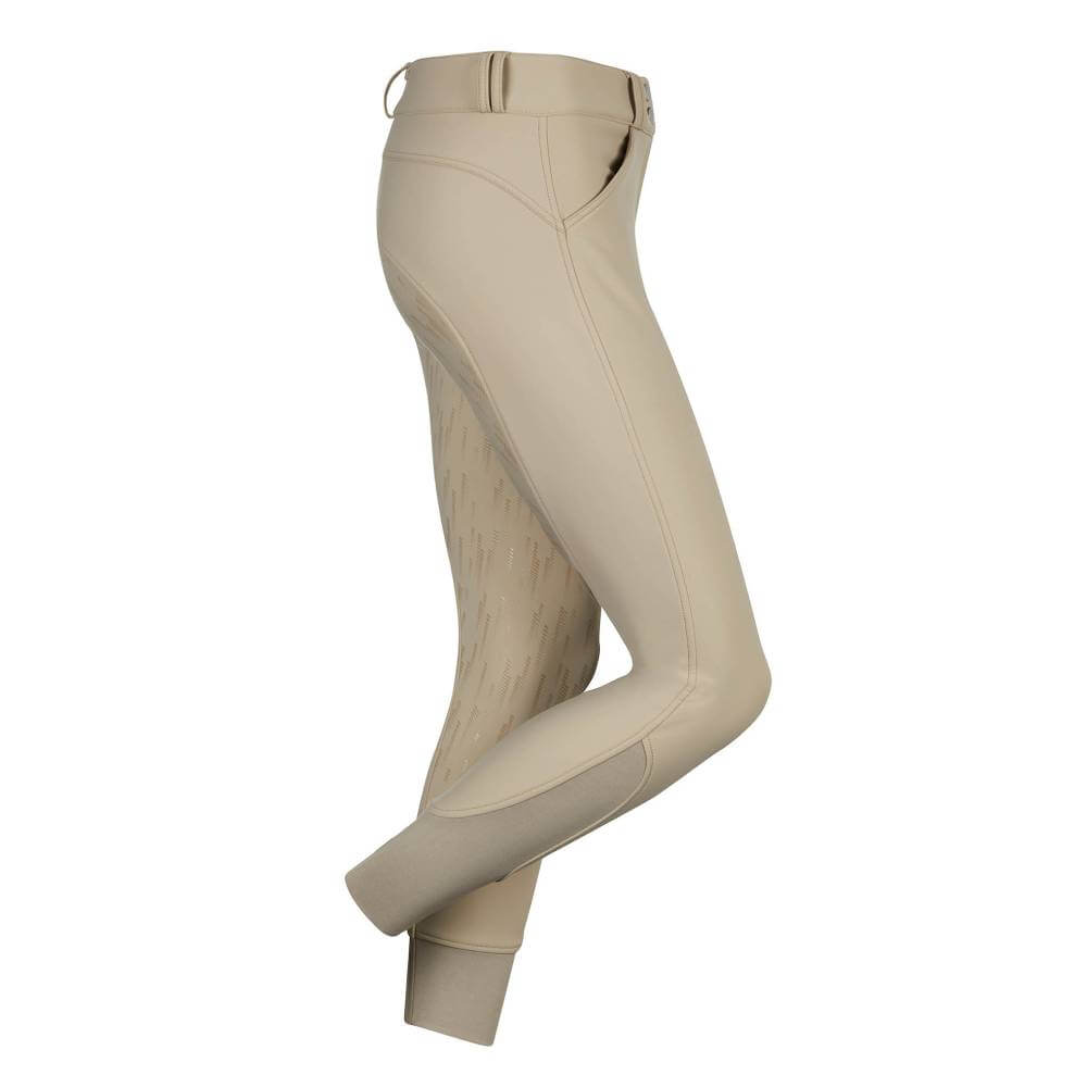 My LeMieux DryTex Breeches Beige by LeMieux feature knee patches and front button closure.