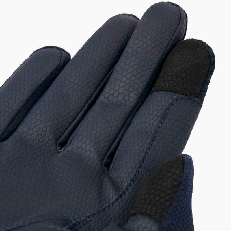 Close-up of LeMieux 3D Mesh Riding Gloves Navy: lightweight, breathable, with textured grip.