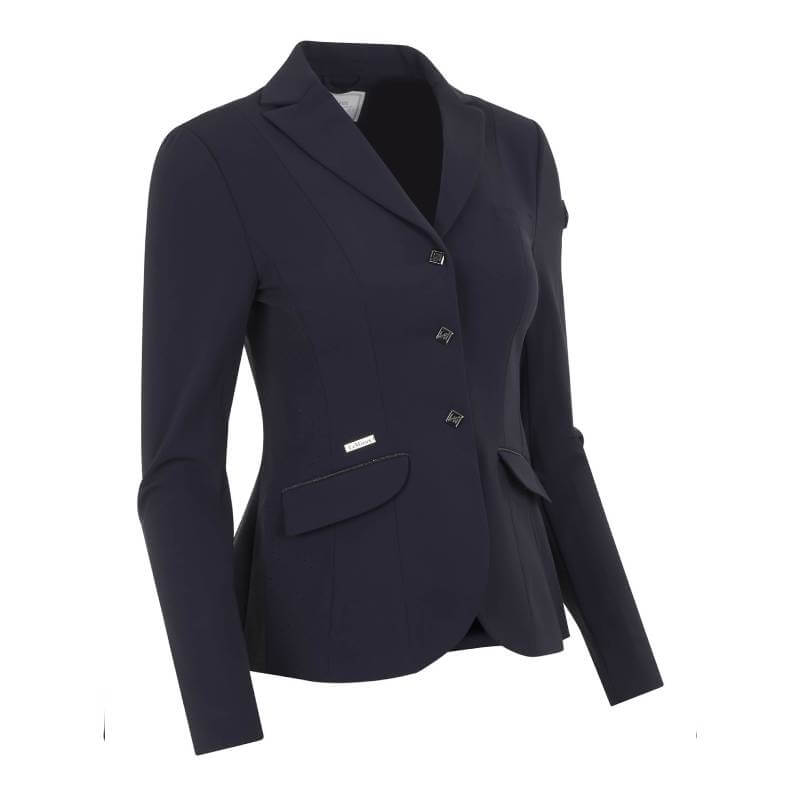 LeMieux Dynamique Show Jacket Ladies Navy—three buttons, two pockets, perfect for competition.
