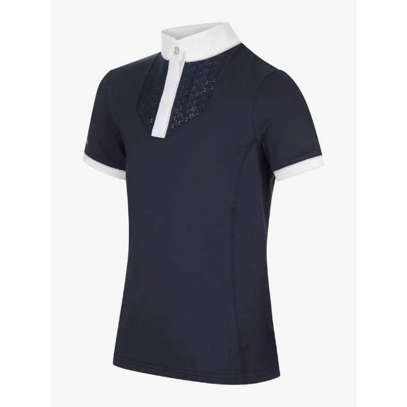 LeMieux Young Rider Belle Show Shirt Navy with white collar, cuffs, and front placket.