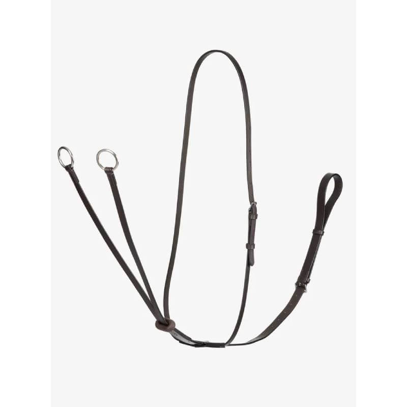 LeMieux Arika Running Martingale in brown/silver—adjustable, essential horse tack.