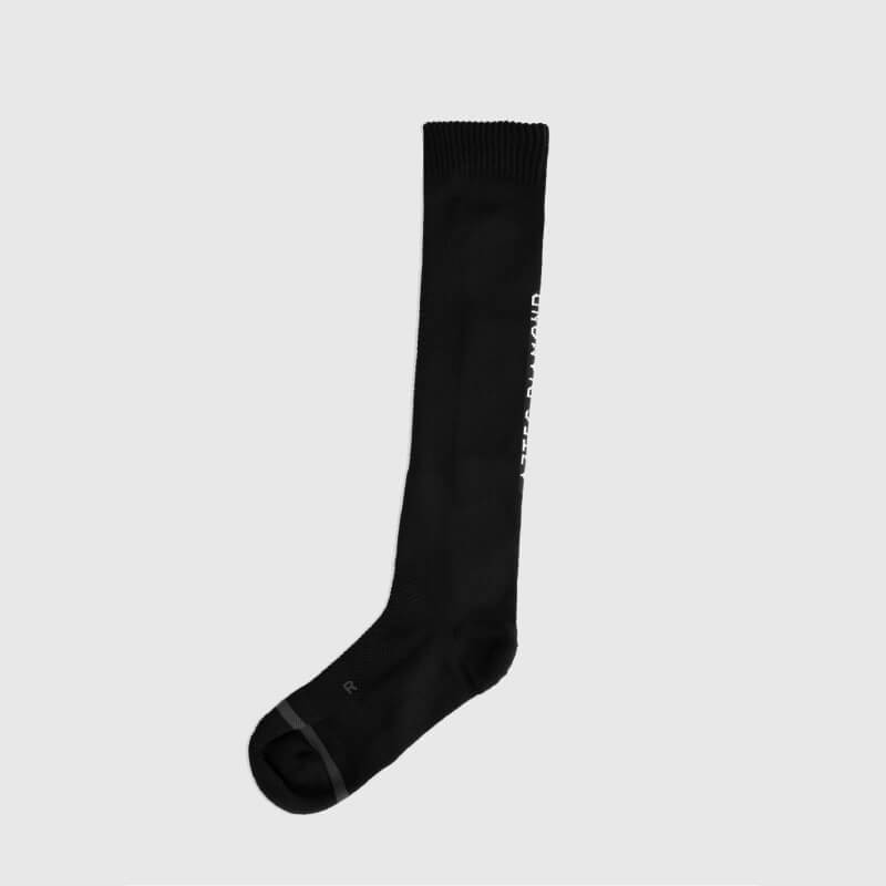 Aztec Diamond Technical Sock Black 2pk shown, black with white text, on plain background.
