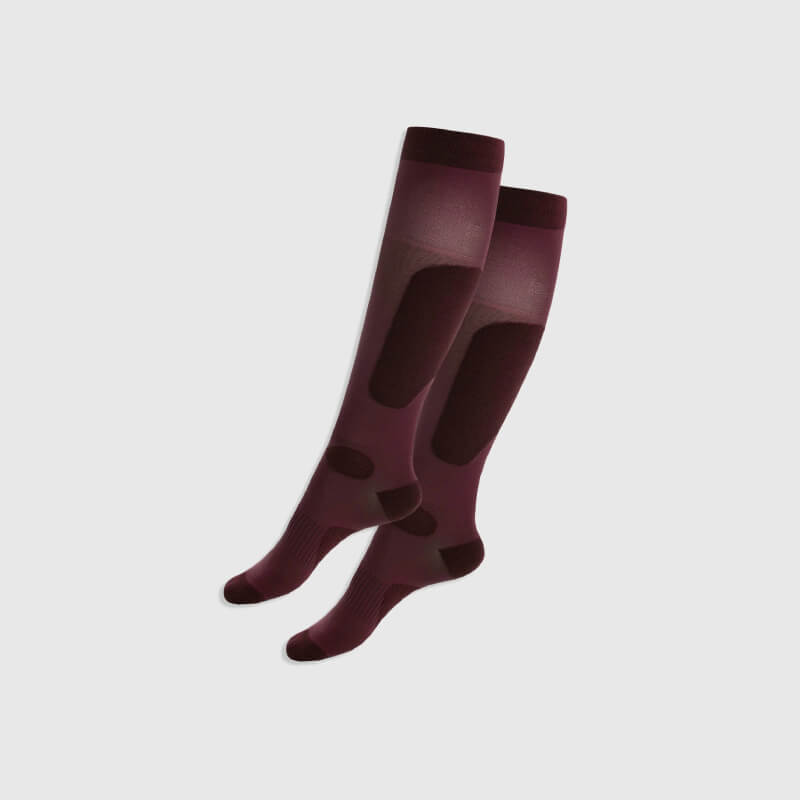 Aztec Diamond Pressure Padded Sock Cherry 2pk: maroon socks with darker cushioned areas.
