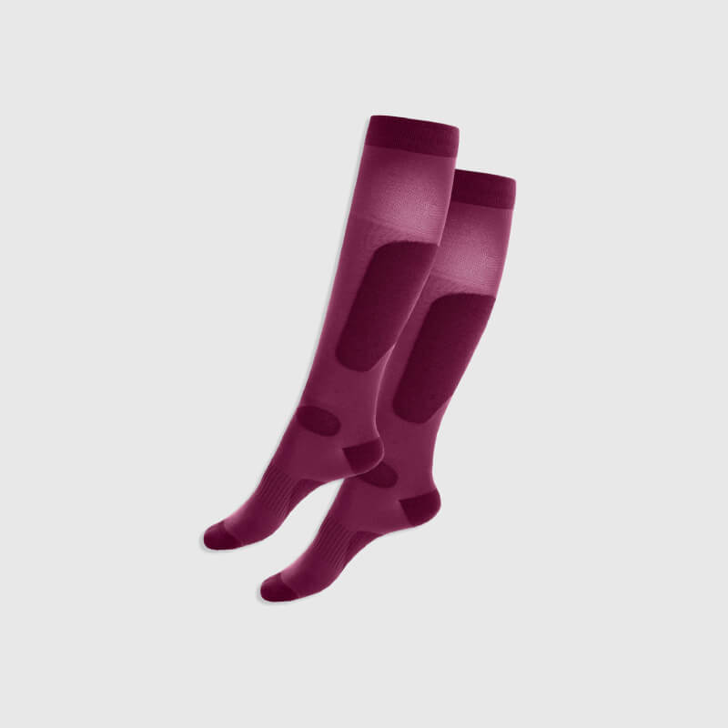 Aztec Diamond Pressure Padded Sock Raspberry 2pk: cushioned knee-highs for feet & calves.