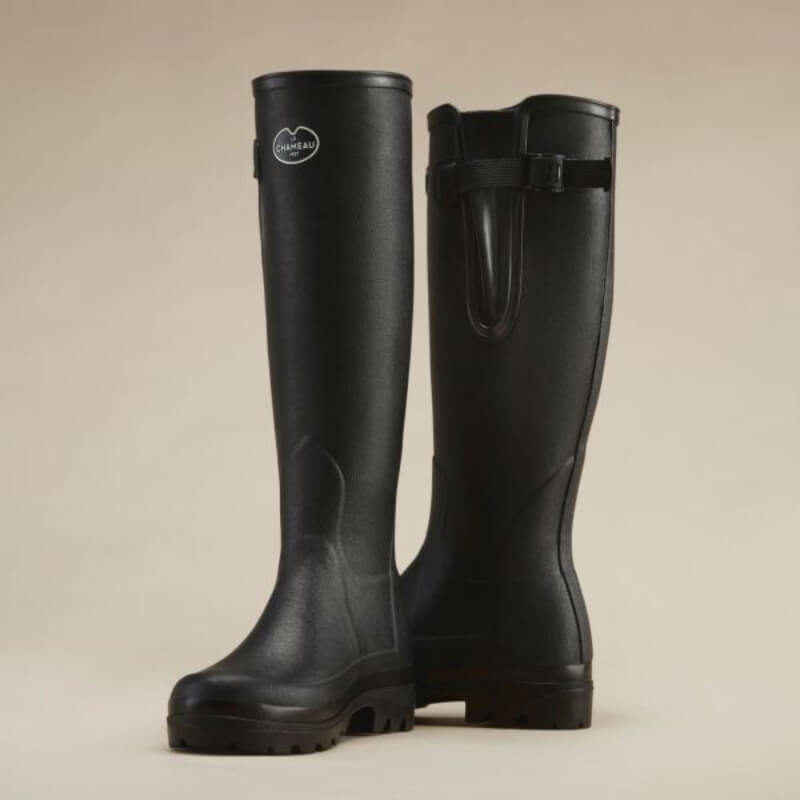 Le Chameau Vierzonord Womens Neoprene Lined Boot Noir shown on a neutral background.