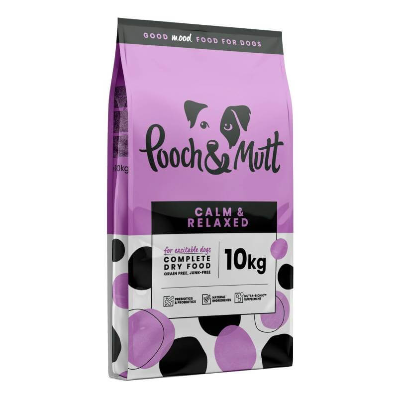 10kg Pooch & Mutt Calm & Relaxed Premium grain-free dog food for anxious dogs.