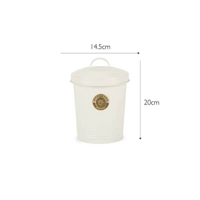 Scruffs Cantina Treat Canister Cream 2Ltr, BPA free, 14.5cm x 20cm, with paw print lid.