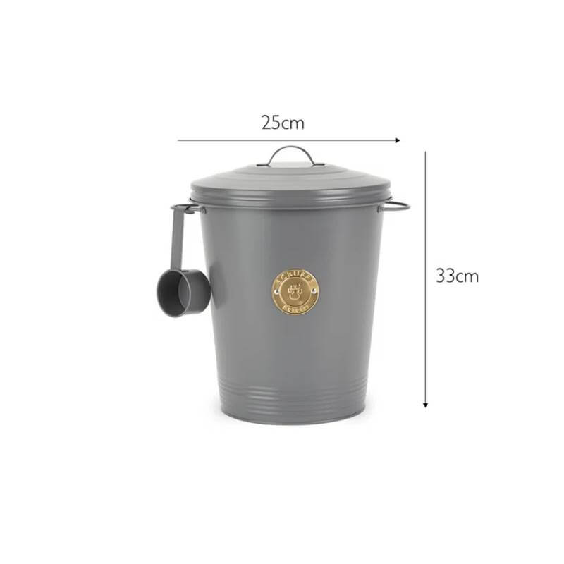 Scruffs Cantina 7L Pet Food Canister & Scoop, dark grey, BPA free, with lid, 25x33cm.