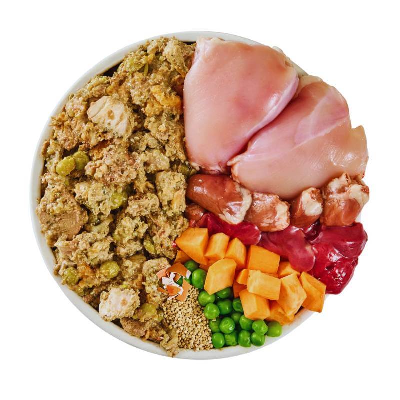 Wilsons Premium Fresh Dog Food Chicken 380g with organ meats, veggies, grains & chunky meat.