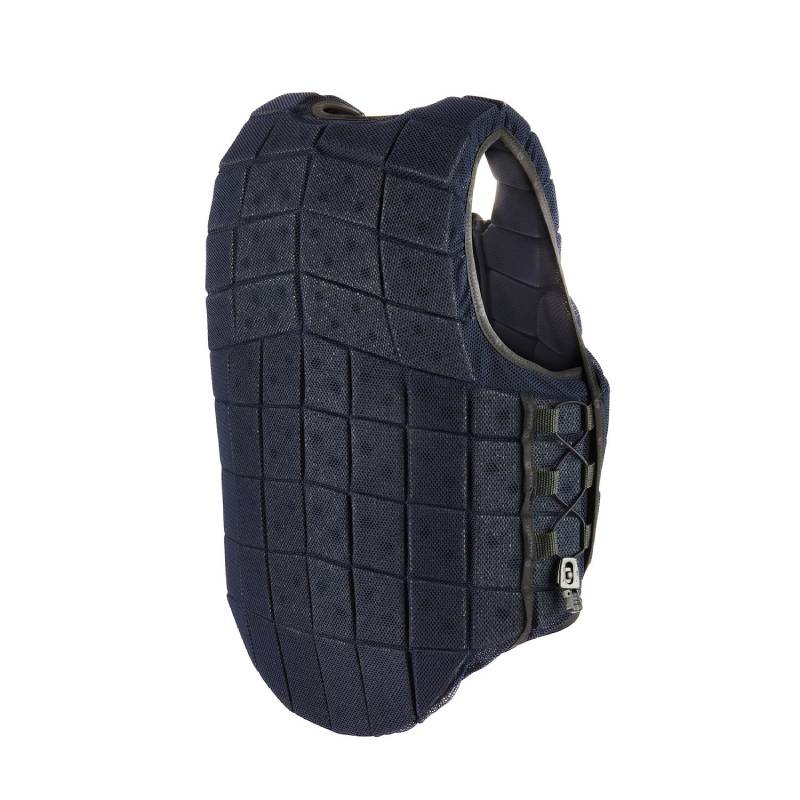 Racesafe Motion 3 Adults Body Protector in navy, shown from a side angle.