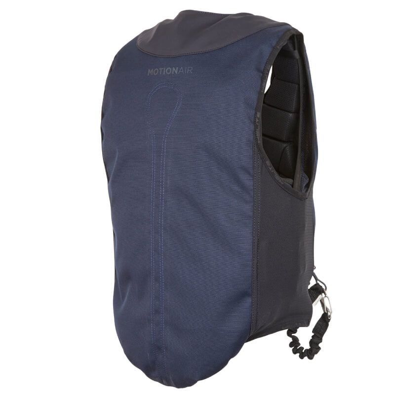 Racesafe Motion Air Jacket Navy Adult: padded vest with side clip & advanced body protection.
