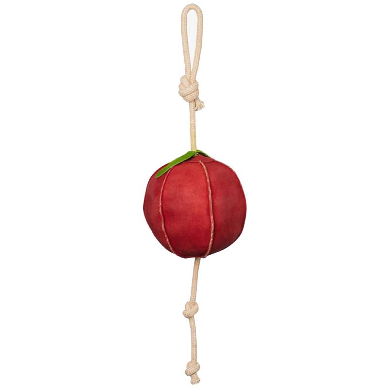 LeMieux Horse Toy Apple: ball-shaped boredom breaker with rope by LeMieux for horses.