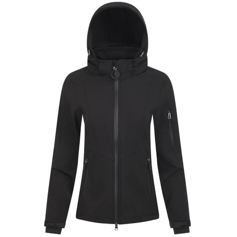 LeMieux Celine Soft Shell Jacket Black—lightweight, water-resistant, with zippered pockets.
