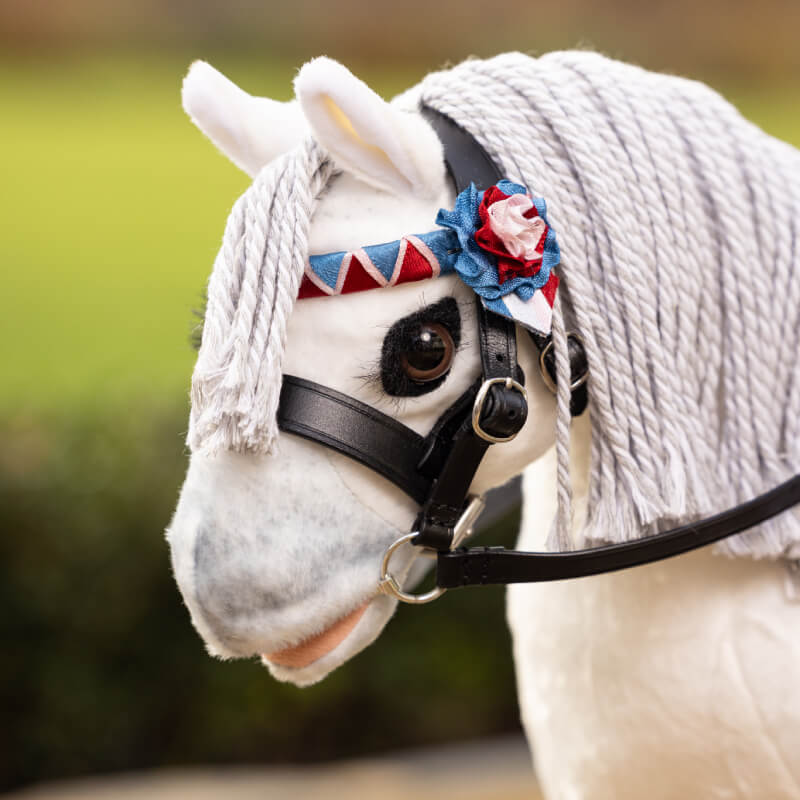 LeMieux Lemieux Toy Pony Showing Bridle Black with a colorful red, blue, and white headband.