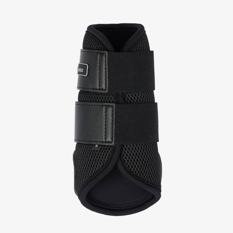 LeMieux Mesh Brushing Boot Black, front view, for equine leg protection.
