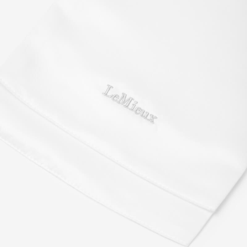LeMieux Sparkle Stock White: elegant, embroidered accessory perfect for equestrian wear.