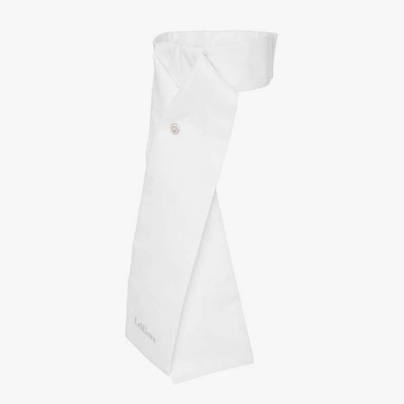 LeMieux Classic Stock White: Elegant chef’s necktie with button, by LeMieux.