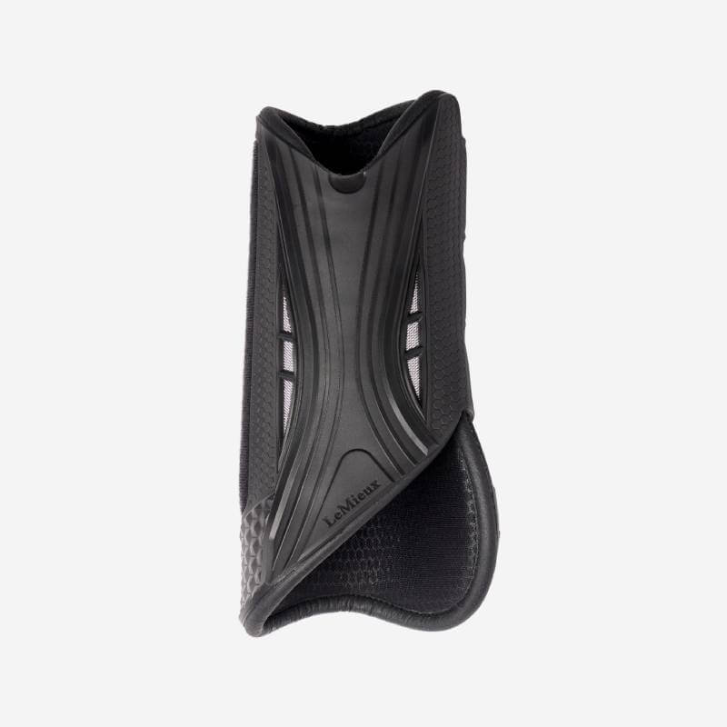 LeMieux MIMSafe Boot Front Black offers shock absorption and a textured Velcro-fastened design.