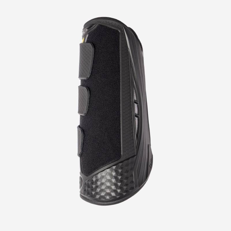 LeMieux MIMSafe Boot Front Black: Velcro straps, shock-absorbent textured outer shell.