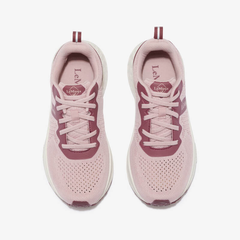 LeMieux Youth Trax-Lite Trainer Blossom: pink slip-ons with white Michelin rubber soles.
