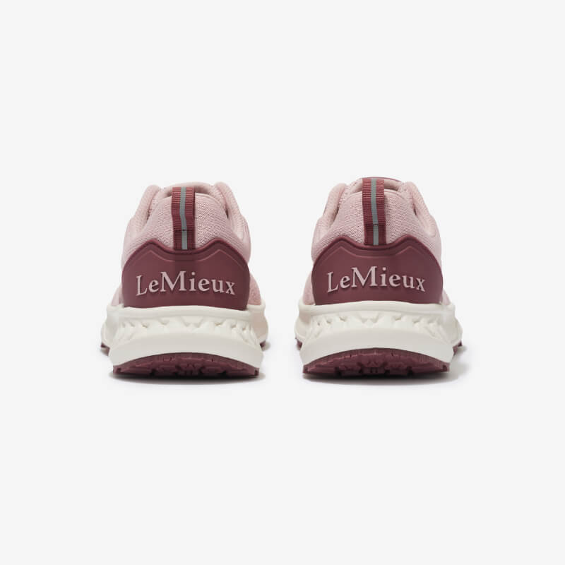 Back view of LeMieux Youth Trax-Lite Trainer Blossom with white Michelin rubber soles.