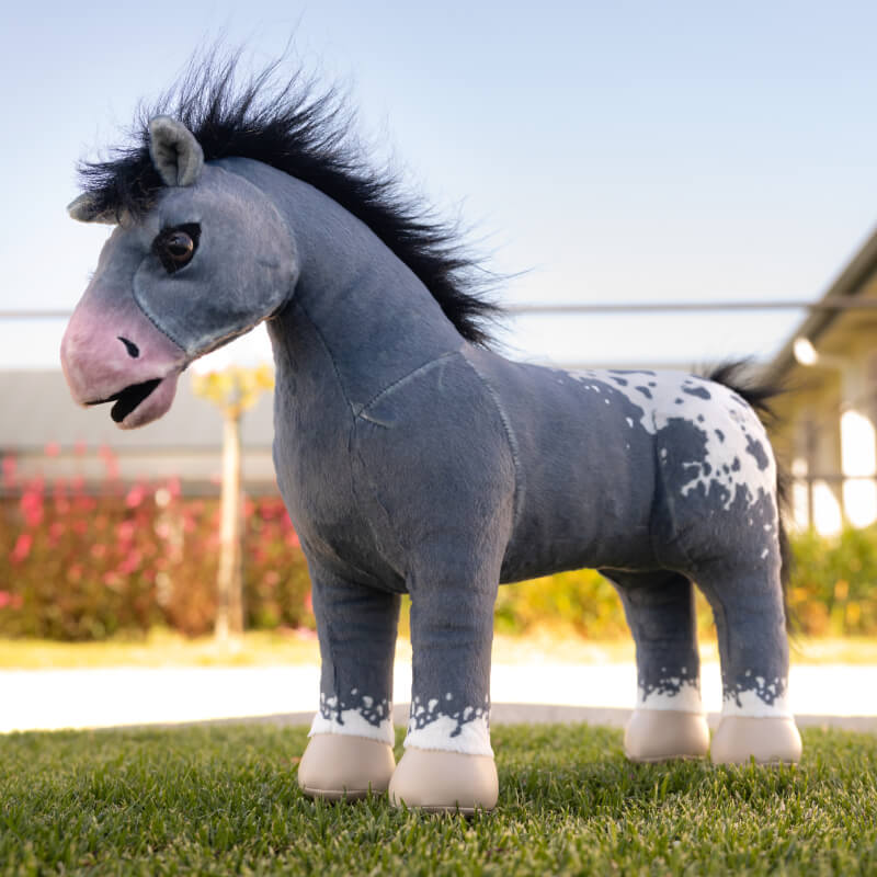 LeMieux Toy Pony Comet: plush blue-white pony with plaitable mane and tail.
