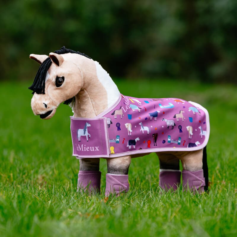 LeMieux Toy Pony Printed Rug Mallow—fun horse and ribbon print; unicorn patch included.