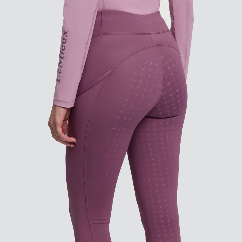 Model in LeMieux Naomi Pull On Breech Mallow and matching top, shown from the back.