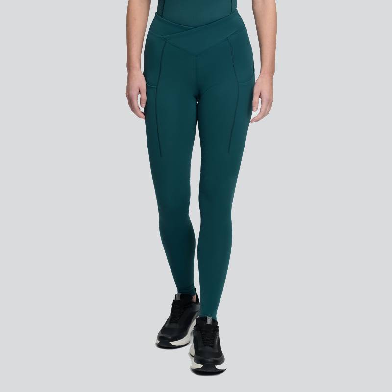 LeMieux Simone Cross Over Half Seat Pull On Jungle leggings shown on a light grey background.