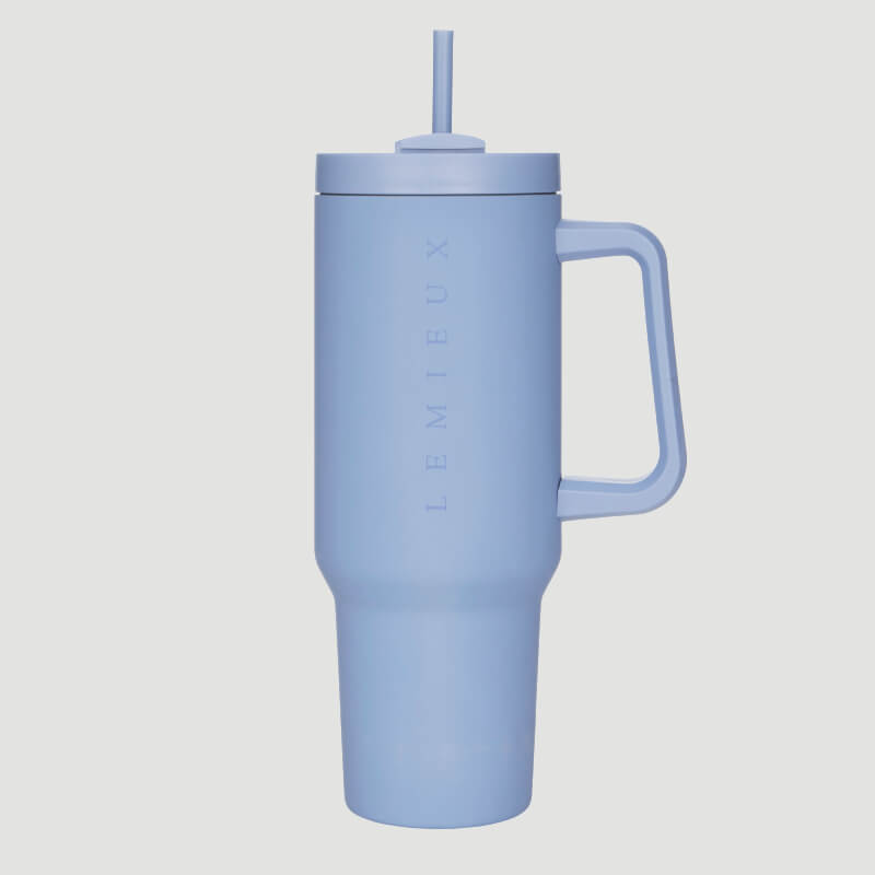 LeMieux Sports Cup Powder Blue, 1.2L with handle, lid & straw.