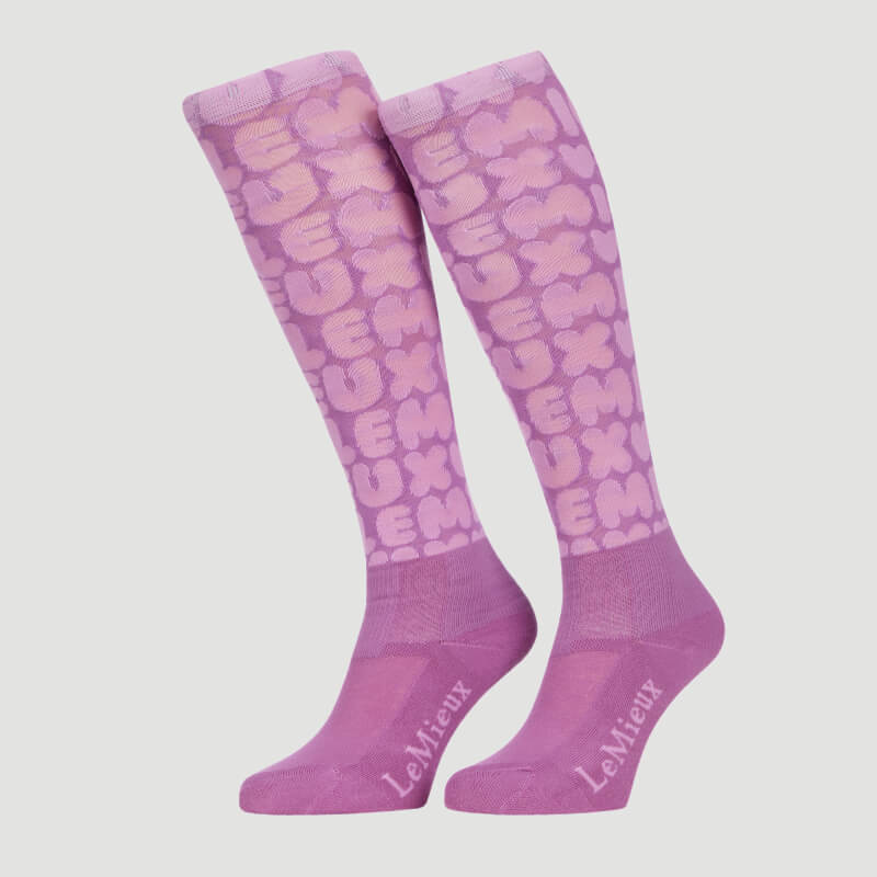 Two LeMieux Footsie Socks in Fondant, moisture-wicking with cushioned support.